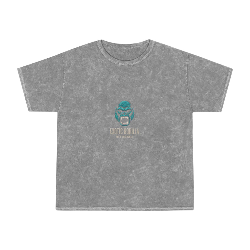 Mineral Wash T‑Shirt — Teal Gorilla 'Exotic World' Vintage Logo