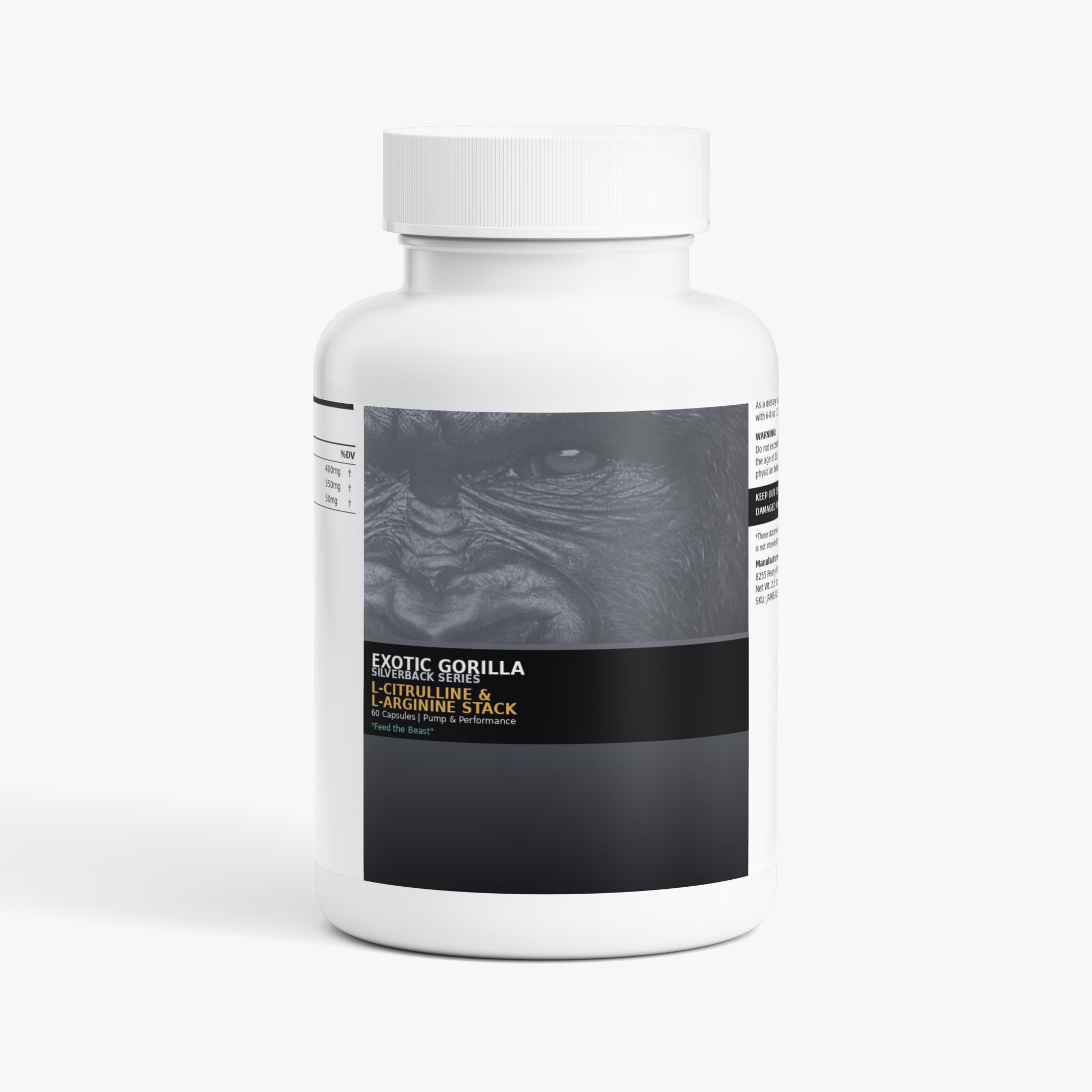 Exotic Gorilla Silver Back Series L-Citrulline & L-Arginine Stack